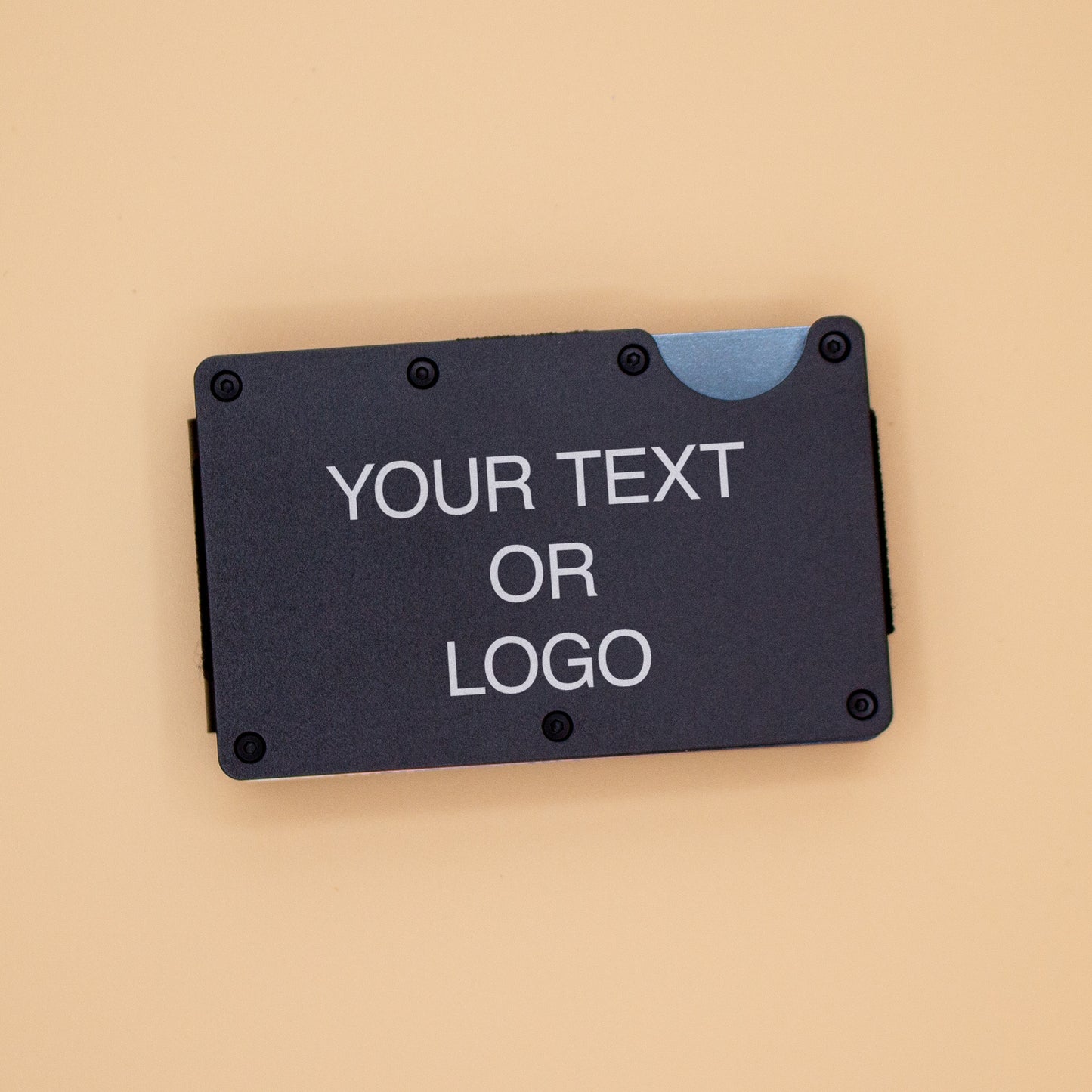 Personalized Black Metal RFID-Blocking Wallet with Custom Engraving - Slim Aluminum Cardholder with Money Clip