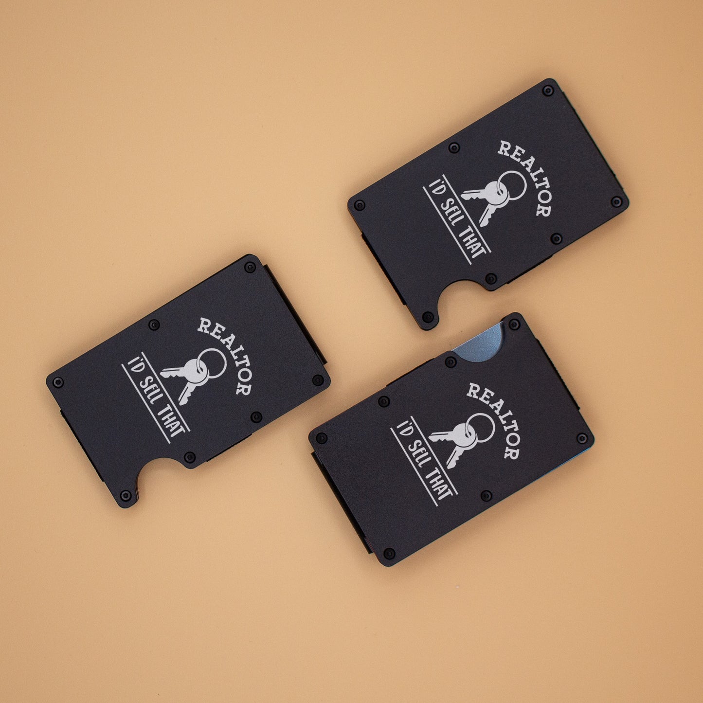 Realtor I'd Sell That Custom Metal Wallet for Realtors. RFID Blocking Wallet with Money Clip