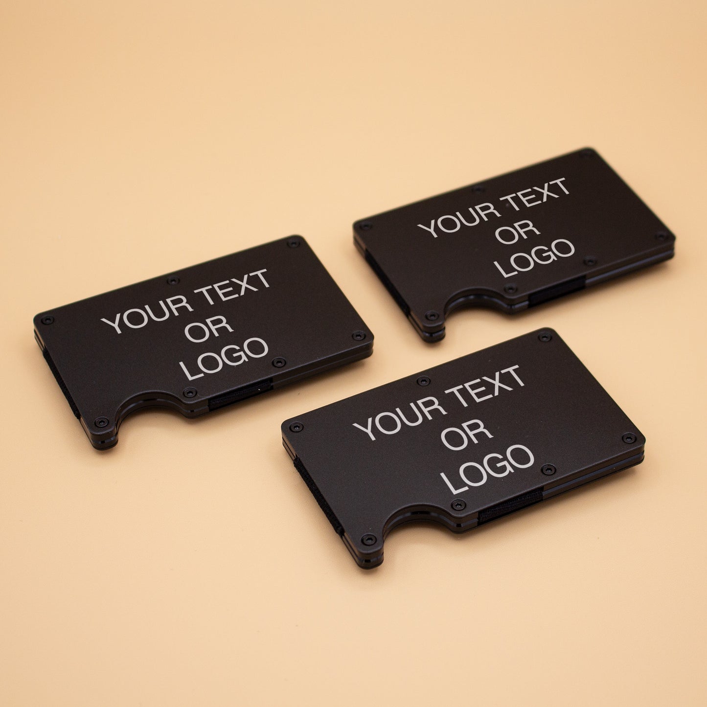 Personalized Black Metal RFID-Blocking Wallet with Custom Engraving - Slim Aluminum Cardholder with Money Clip