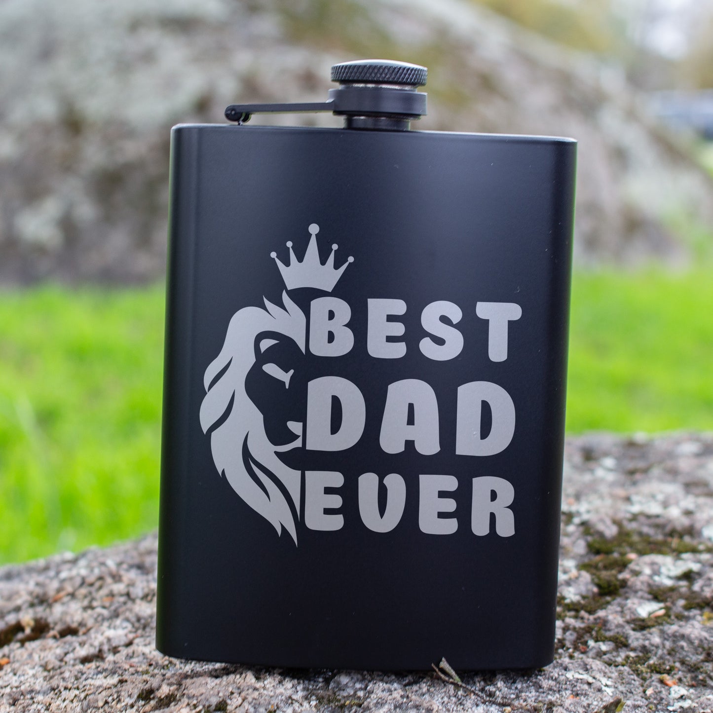 Best Dad Ever Engraved 8 oz Black Matte Flask - Perfect Gift for Father’s Day, Dad, or Grandpa, Birthday Gift Flask, Laser Engraving Gifts