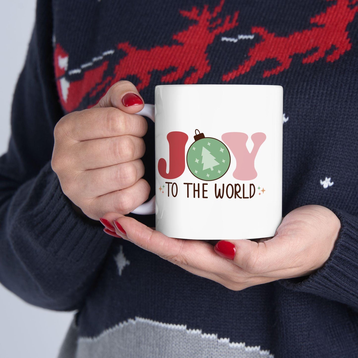 Joy To The World Mug. Christmas Mug Gift. Holiday Mug for Her or Him. Funny Coffee Mug. Seasonal Gift. Winter Mug for Friends or Family