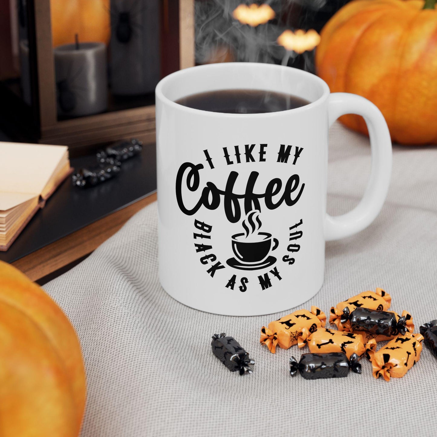 I Like My Coffee Black As My Soul Ceramic Mug, Funny Quote Tea Cup, Coffee Lover Gift, Office Mug, Coffee Addict Gift, Sarcastic Quote Mug