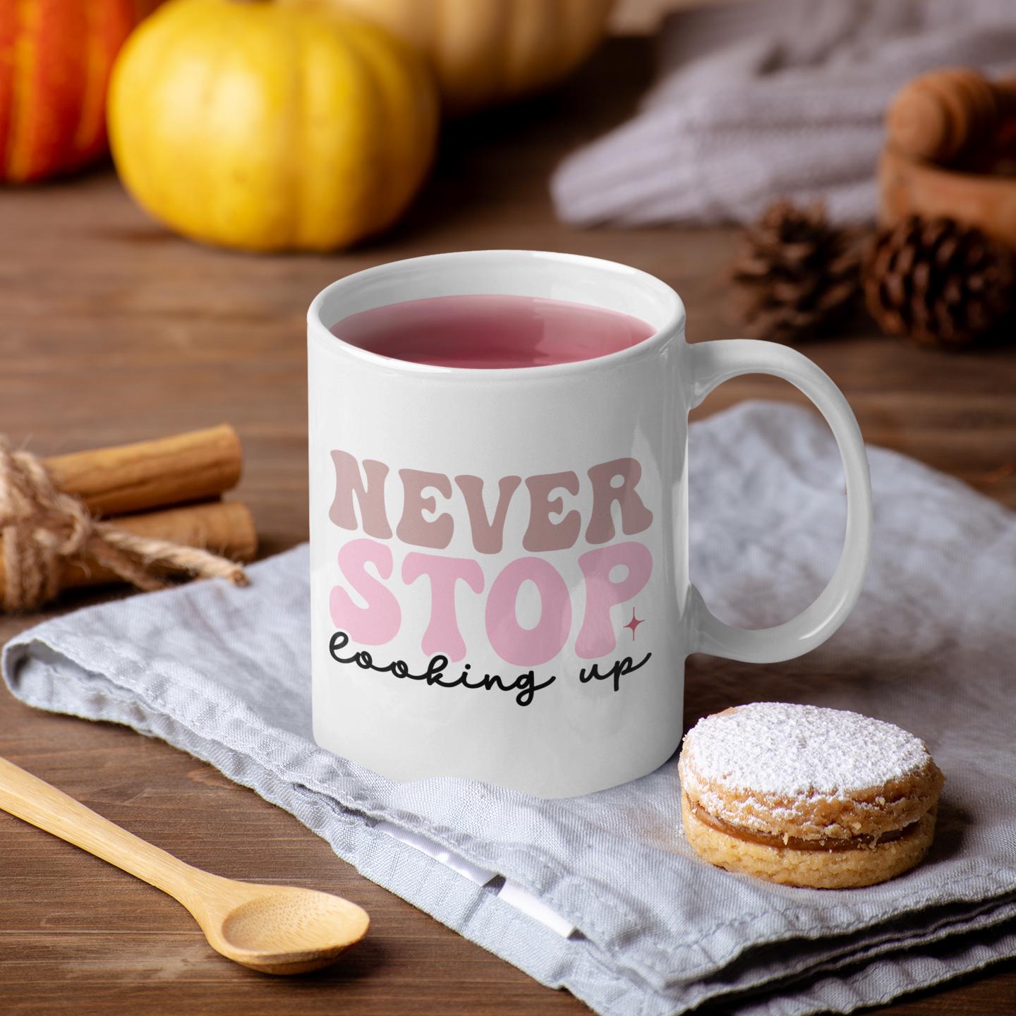 Motivational Mug Never Stop Looking Up, Inspirational Coffee Cup, Positive Quote Gift, Funny Mug, Uplifting Coffee Mug for Women and Men