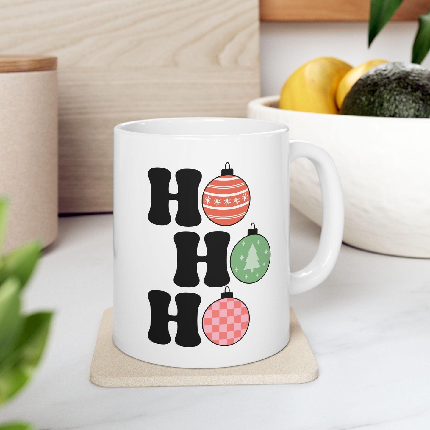HO-HO-HO Mug. Christmas Mug Gift. Holiday Mug for Her or Him. Funny Coffee Mug. Seasonal Gift. Winter Mug for Friends or Family
