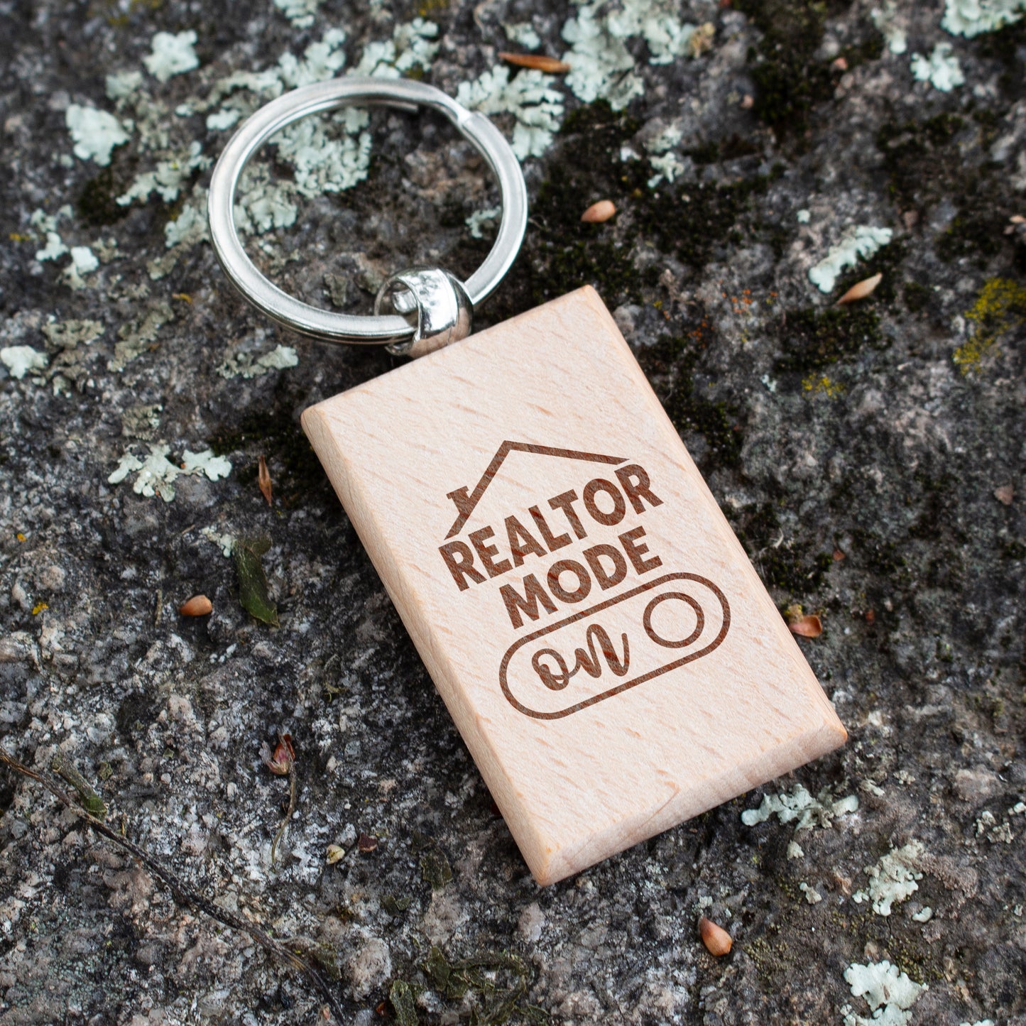 Realtor Mode ON Wooden Engraved Keychain Gift. Real Estate Agent Gift. Realtor Accessories. Closing Gift for Realtor. Real Estate Keychain
