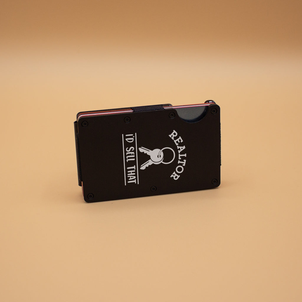 Realtor I'd Sell That Custom Metal Wallet for Realtors. RFID Blocking Wallet with Money Clip