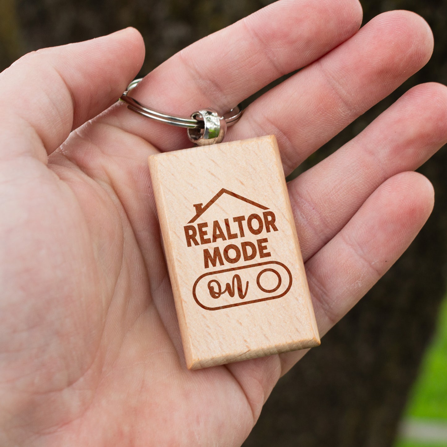 Realtor Mode ON Wooden Engraved Keychain Gift. Real Estate Agent Gift. Realtor Accessories. Closing Gift for Realtor. Real Estate Keychain