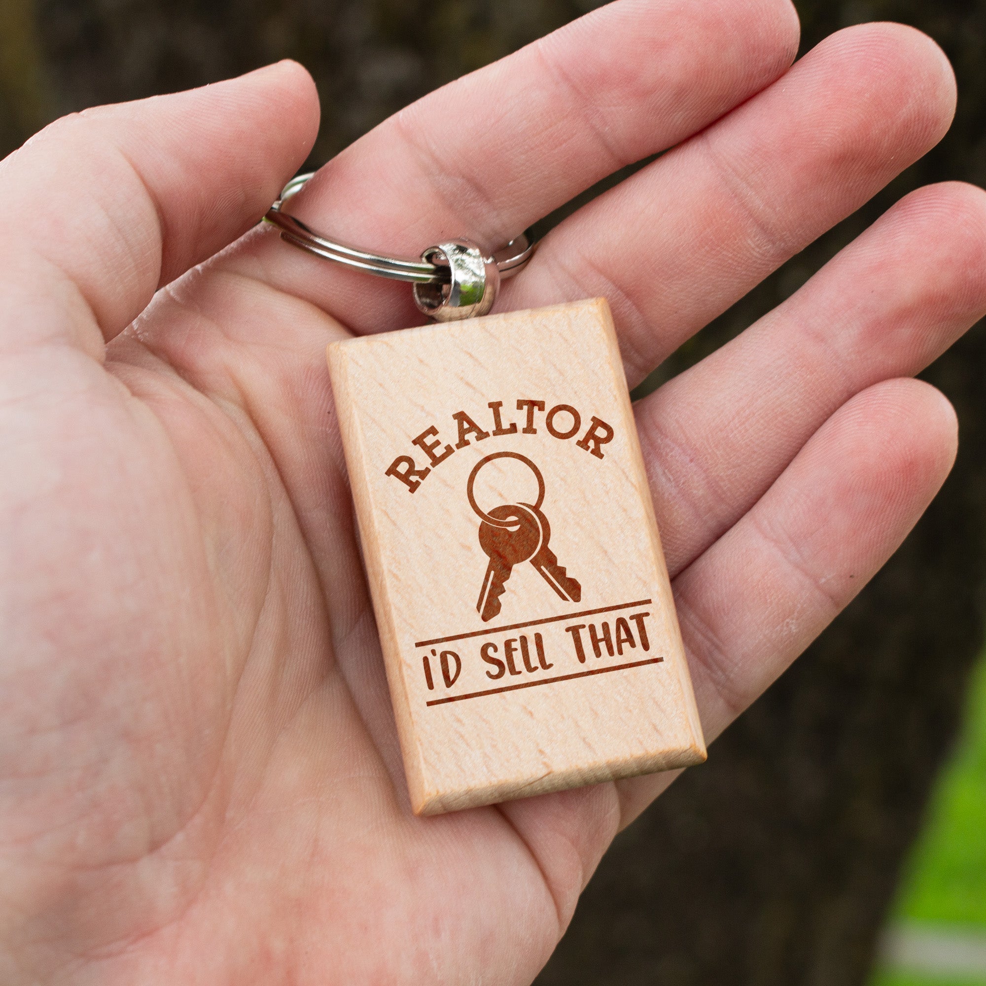 Realtor I'd Sell Wooden Engraved Keychain Gift. Real Estate Agent Gift. Realtor Accessories. Closing Gift for Realtor. Real Estate Keychain