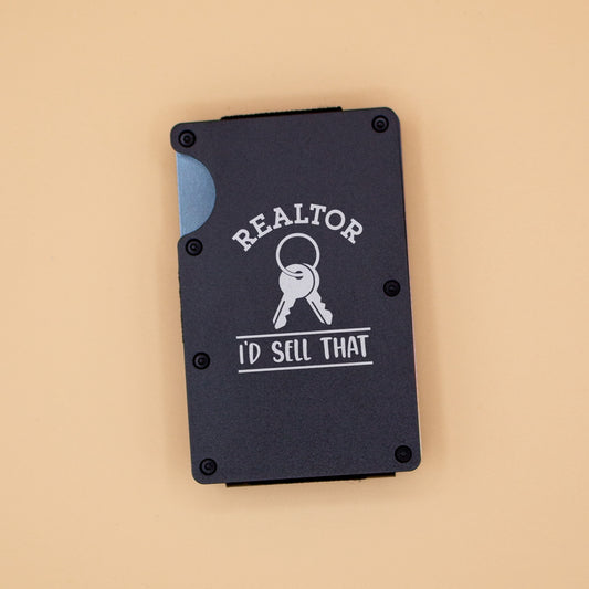 Realtor I'd Sell That Custom Metal Wallet for Realtors. RFID Blocking Wallet with Money Clip