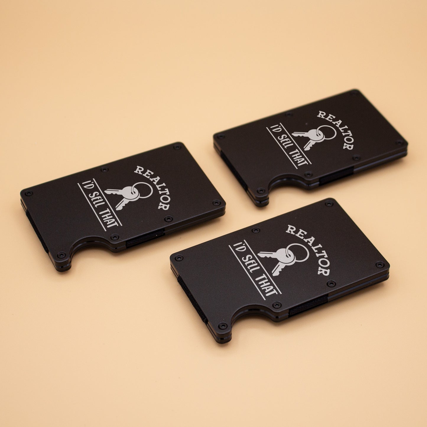 Realtor I'd Sell That Custom Metal Wallet for Realtors. RFID Blocking Wallet with Money Clip