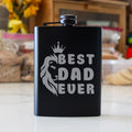 Best Dad Ever Engraved 8 oz Black Matte Flask - Perfect Gift for Father’s Day, Dad, or Grandpa, Birthday Gift Flask, Laser Engraving Gifts