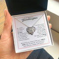 To My Granddaughter - Heartwarming Gift With Sentimental Message Card - Love Knot Necklace