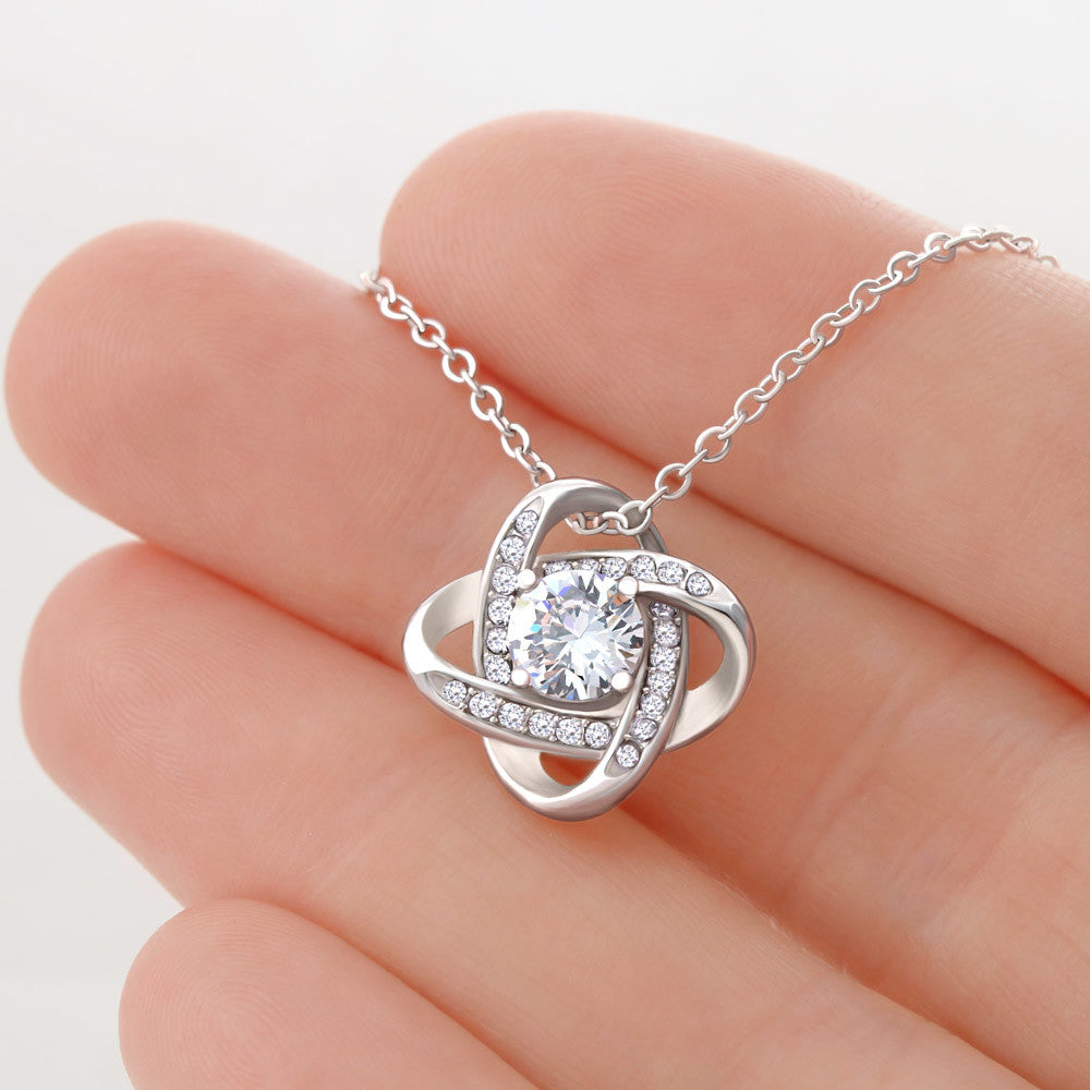 To My Daughter - Heartwarming Gift With Sentimental Message Card - Love Knot Necklace