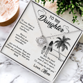 To My Daughter - Heartwarming Gift With Sentimental Message Card - Love Knot Necklace