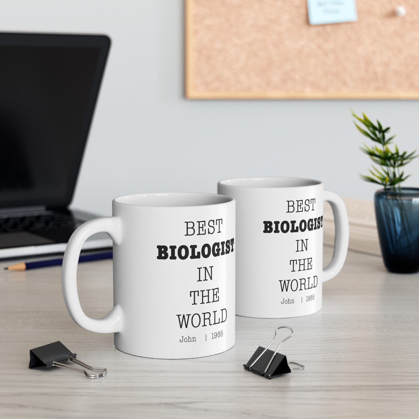Best Biologist In The World Personalized Customized mug with name Ceramic Mug, (11oz, 15oz)