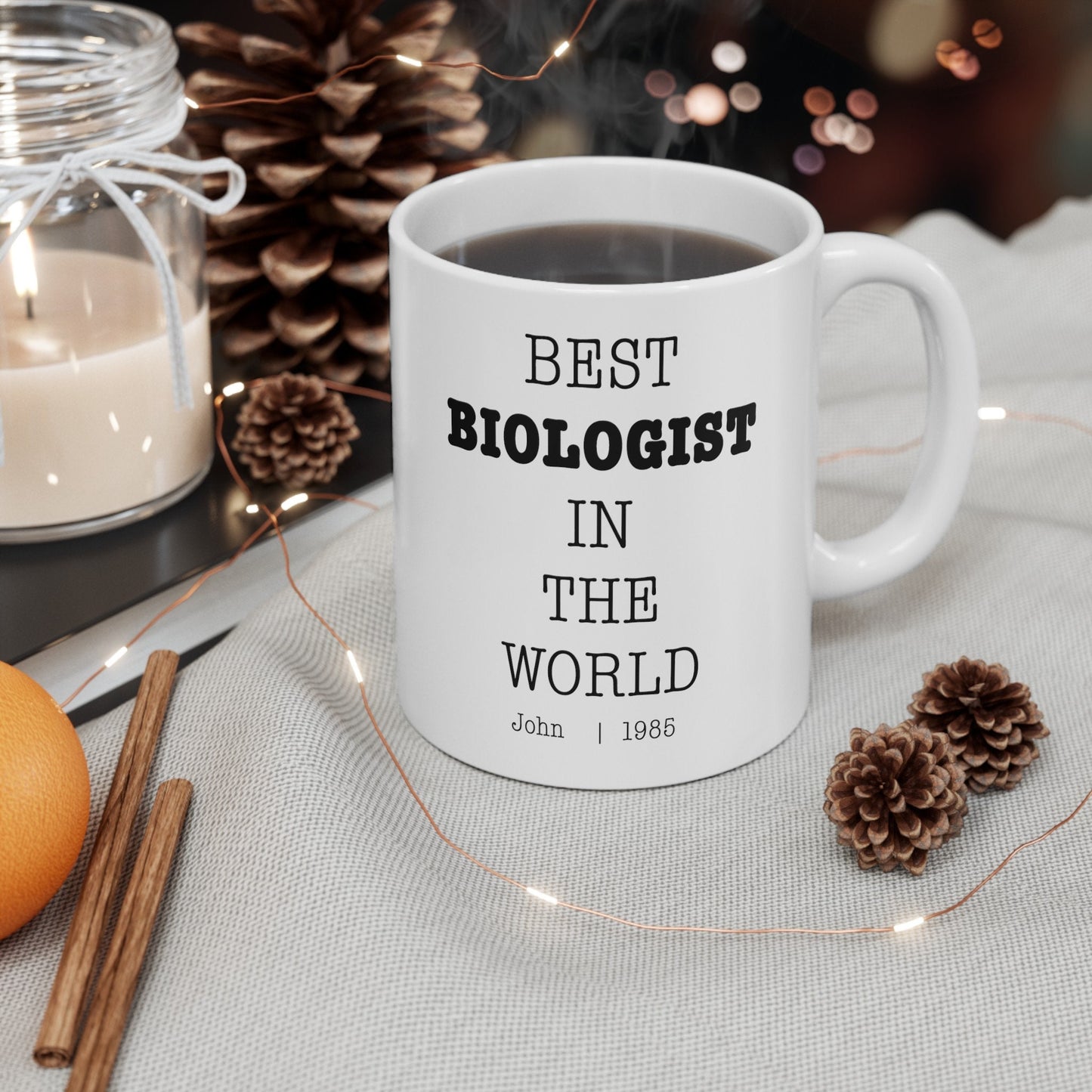 Best Biologist In The World Personalized Customized mug with name Ceramic Mug, (11oz, 15oz)
