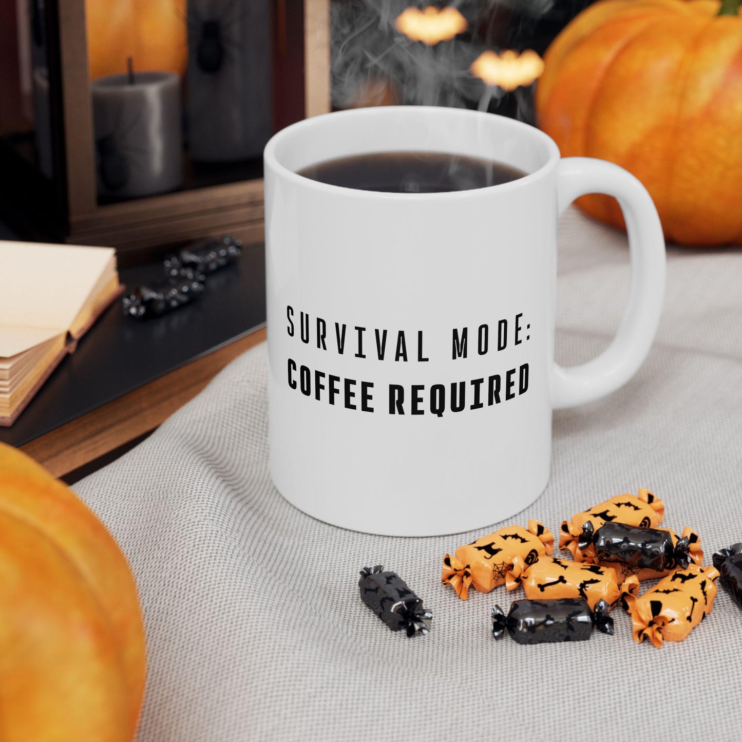 Survival Mode Coffee Required Ceramic Mug, Funny Quote Tea Cup, Coffee Lover Gift, Office Mug, Coffee Addict Gift, Sarcastic Quote Mug