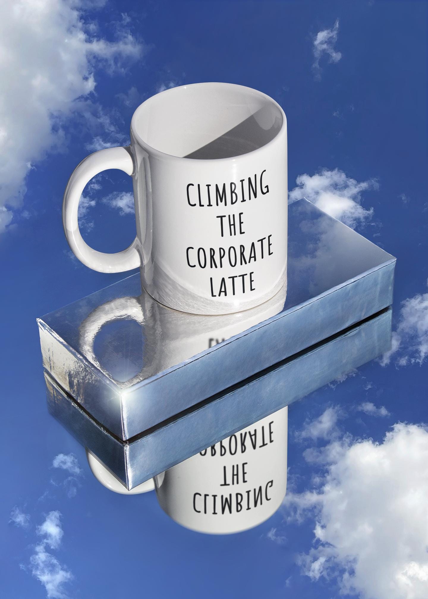 Climbing The Corporate Latte Ceramic Mug, Funny Quote Tea Cup, Coffee Lover Gift, Office Mug, Coffee Addict Gift, Sarcastic Quote Mug
