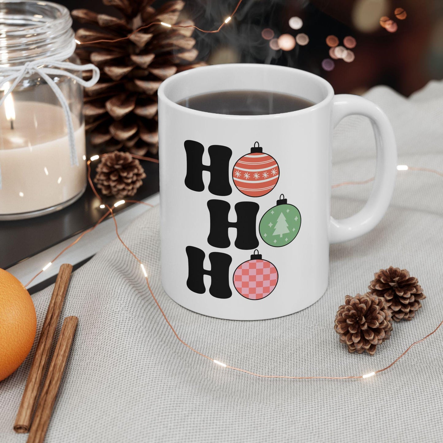 HO-HO-HO Mug. Christmas Mug Gift. Holiday Mug for Her or Him. Funny Coffee Mug. Seasonal Gift. Winter Mug for Friends or Family