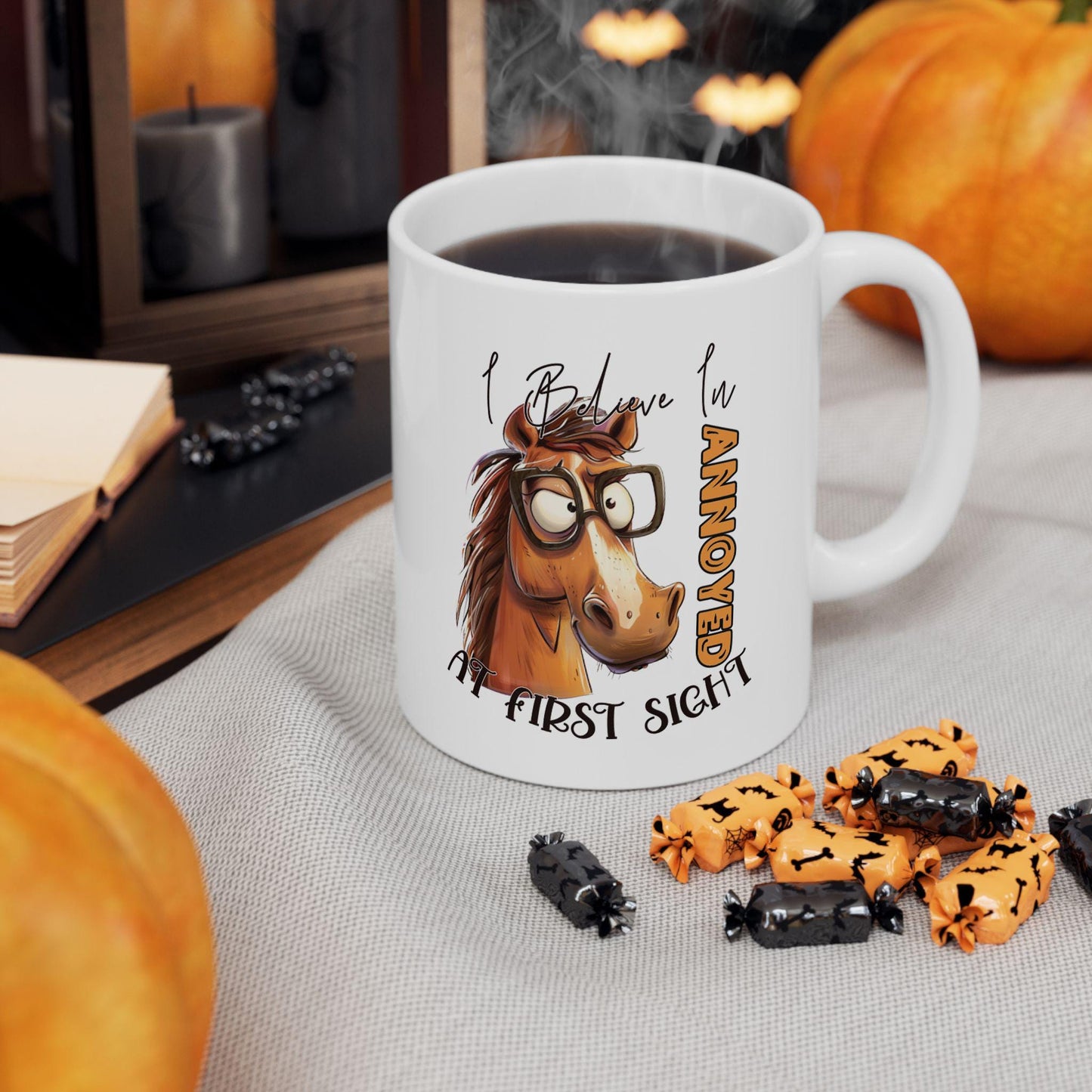 I Believe In Annoyed At First Sight Ceramic Mug, Funny Quote Tea Cup, Coffee Lover Gift, Office Mug, Coffee Addict Gift, Sarcastic Quote Mug