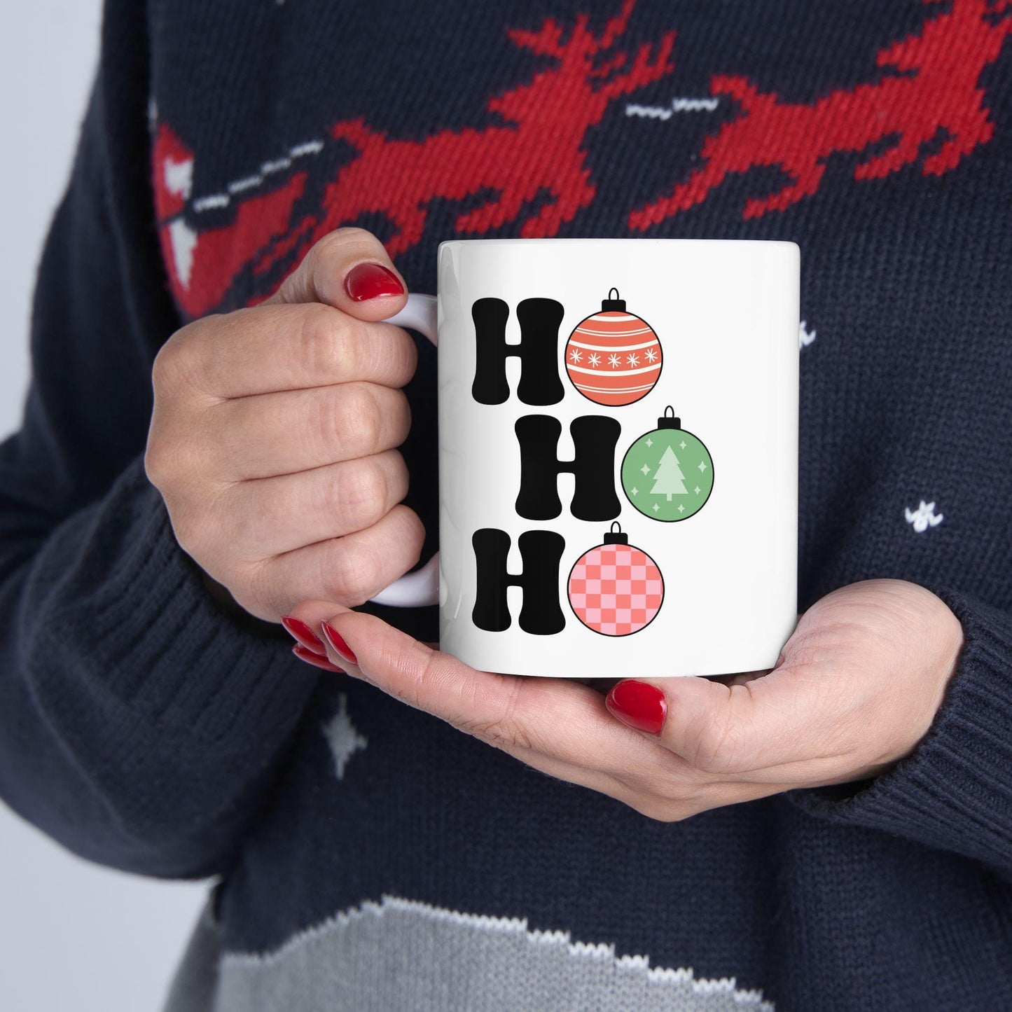 HO-HO-HO Mug. Christmas Mug Gift. Holiday Mug for Her or Him. Funny Coffee Mug. Seasonal Gift. Winter Mug for Friends or Family