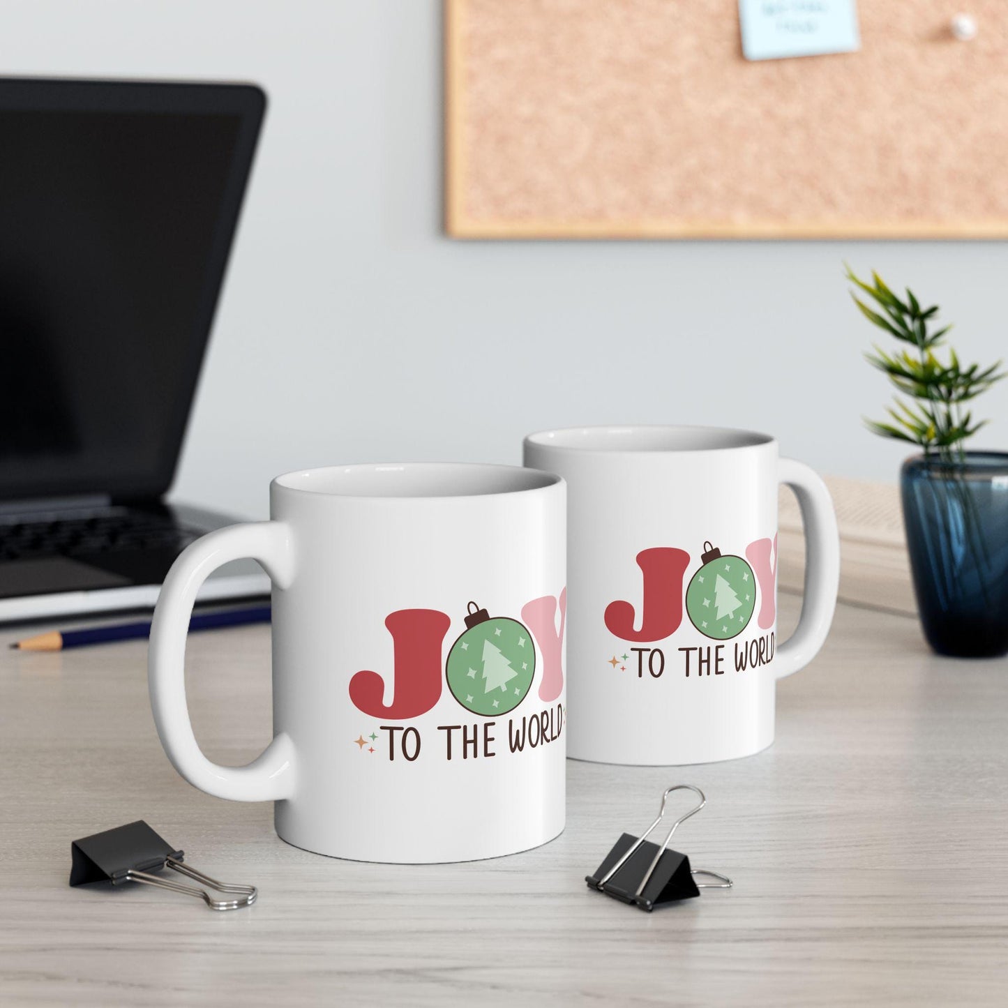 Joy To The World Mug. Christmas Mug Gift. Holiday Mug for Her or Him. Funny Coffee Mug. Seasonal Gift. Winter Mug for Friends or Family