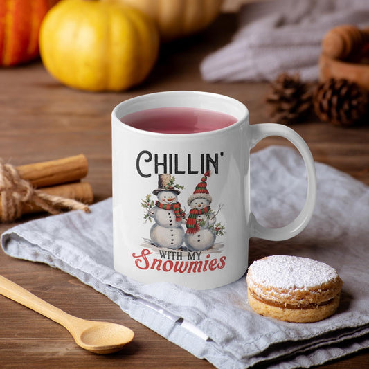 Chillin' With My Snowmies Mug. Christmas Mug Gift. Holiday Mug for Her or Him. Funny Coffee Mug. Seasonal Gift. Mug for Friends or Family