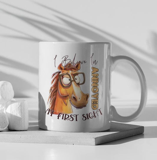 I Believe In Annoyed At First Sight Ceramic Mug, Funny Quote Tea Cup, Coffee Lover Gift, Office Mug, Coffee Addict Gift, Sarcastic Quote Mug