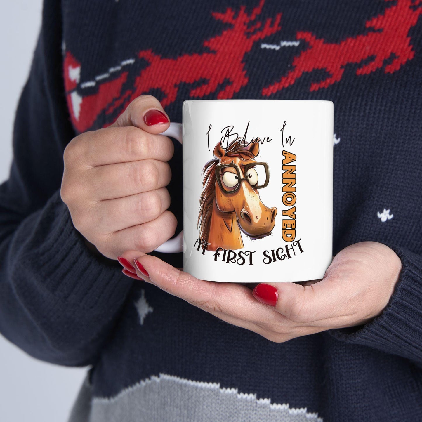 I Believe In Annoyed At First Sight Ceramic Mug, Funny Quote Tea Cup, Coffee Lover Gift, Office Mug, Coffee Addict Gift, Sarcastic Quote Mug